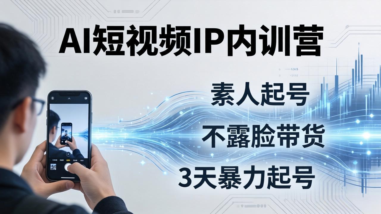 （19208期）2026AI短视频IP内训营-更新：从素人起号到不露脸带货，3天暴力起号全流程拆解-小二项目网