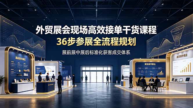 （19157期）外贸展会现场高效接单干货课程，36步参展全流程规划，展前展中展后标准化获客成交体系-小二项目网
