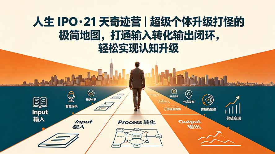 （19532期）人生 IPO-21 天奇迹营｜超级个体升级打怪的极简地图，打通输入转化输出闭环，轻松实现认知升级-小二项目网