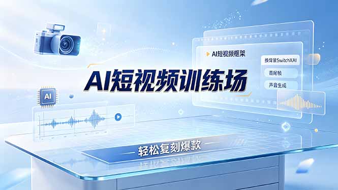 （19137期）老陈AI短视频训练场：AI短视频框架+换背景SwitchXAI+首尾帧+声音生成，轻松复刻爆款-小二项目网