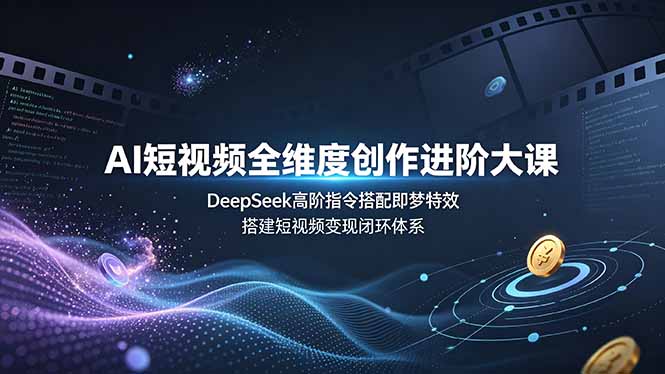 （19153期）AI短视频全维度创作进阶大课，DeepSeek高阶指令搭配即梦特效，搭建短视频变现闭环体系-小二项目网