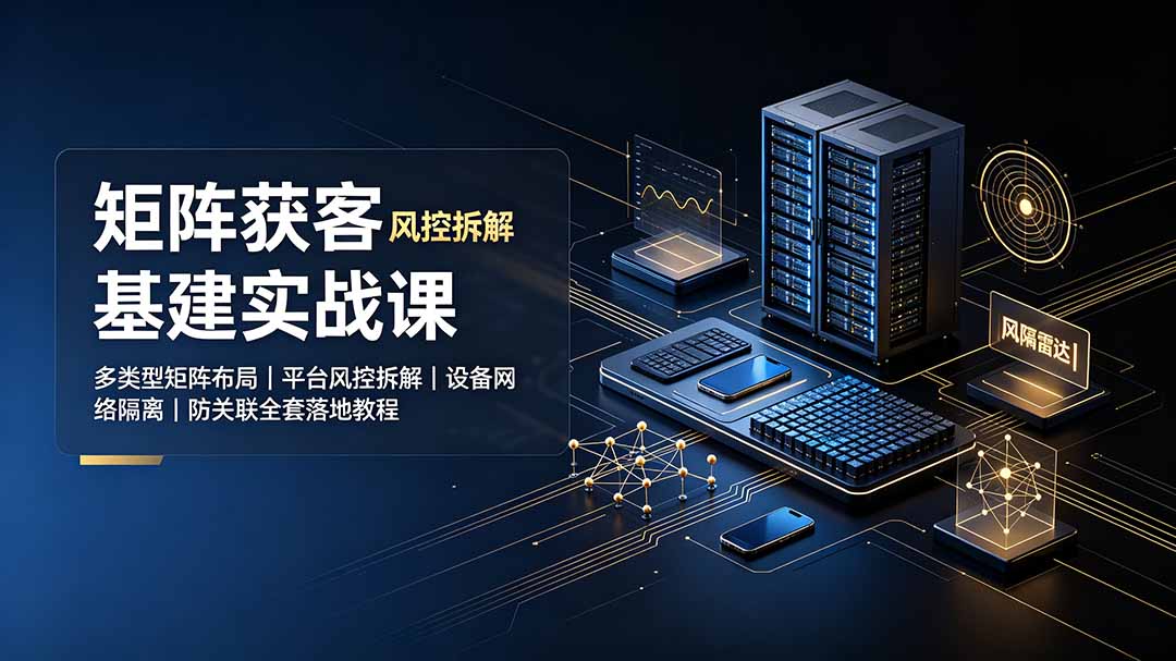 （19319期）矩阵获客基建实战课：多类型矩阵布局｜平台风控拆解｜设备网络隔离｜防关联全套落地教程-小二项目网