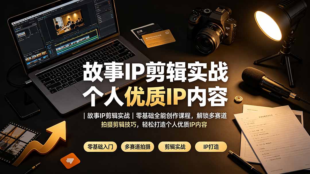 （19550期）故事IP剪辑实战｜零基础全能创作课程，解锁多赛道拍摄剪辑技巧，轻松打造个人优质IP内容-小二项目网