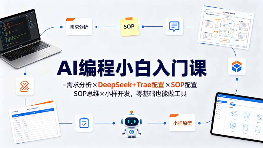 （19539期）AI编程小白入门课-需求分析×DeepSeek+Trae配置×SOP思维×小样开发，零基础也能做工具-小二项目网