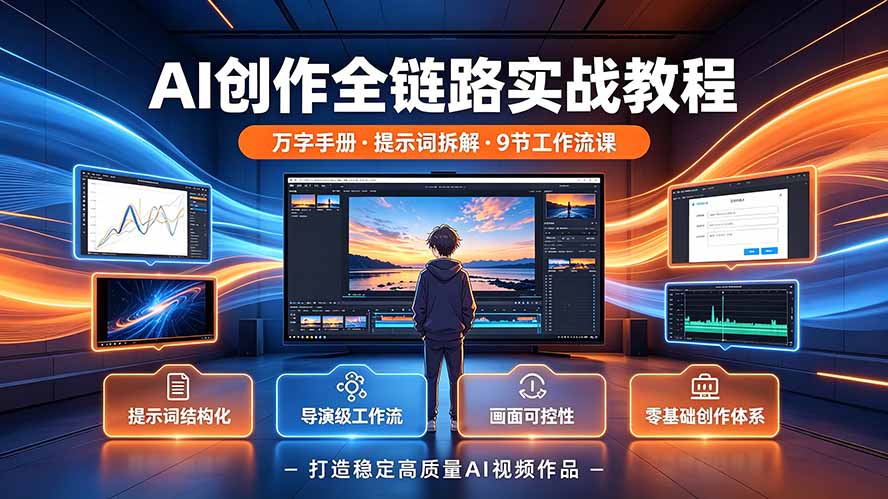 （19247期）AI创作全链路实战教程｜万字手册·提示词拆解·9节工作流课，打造稳定高质量AI视频作品-小二项目网