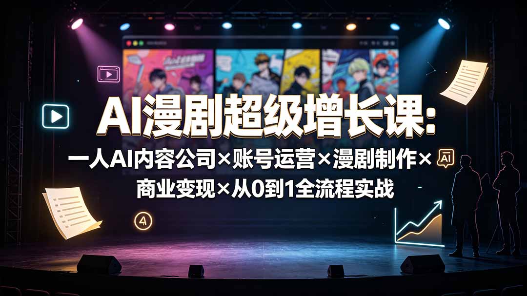 （19553期）AI漫剧超级增长课：一人AI内容公司×账号运营×漫剧制作×商业变现×从0到1全流程实战-小二项目网