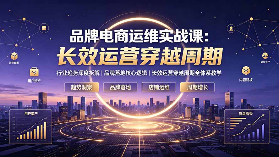 （19340期）品牌电商运维实战课：行业趋势深度拆解｜品牌落地核心逻辑｜长效运营穿越周期全体系教学-小二项目网