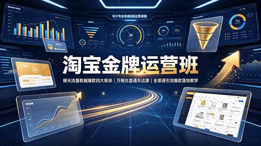 （19434期）淘宝金牌运营班-7月：曝光流量数据爆款四大板块｜万相台直通车达摩｜全渠道引流爆款落地教学-小二项目网