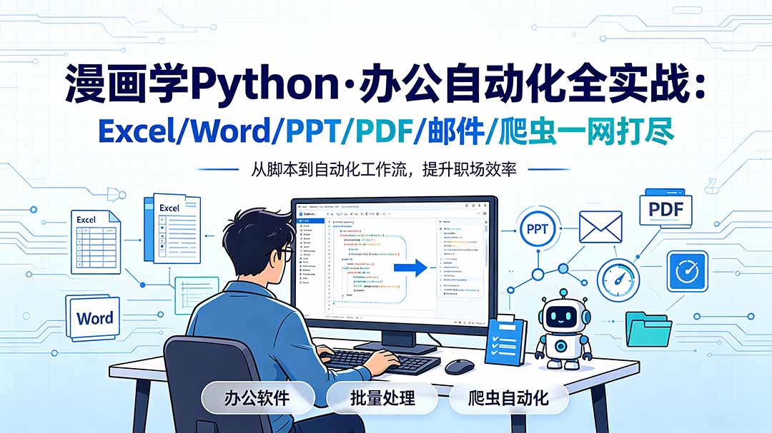 （19270期）漫画学Python·办公自动化全实战：Excel/Word/PPT/PDF/邮件/爬虫一网打尽-小二项目网
