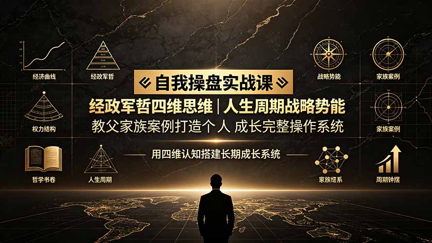 （19398期）自我操盘实战课：经政军哲四维思维｜人生周期战略势能｜教父家族案例打造个人成长完整操作系统-小二项目网