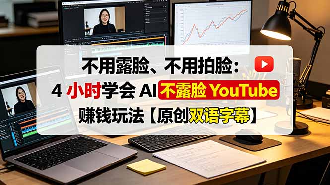 （19161期）不用露脸、不用拍脸：4 小时学会 AI 不露脸 YouTube 赚钱玩法【原创双语字幕】-小二项目网