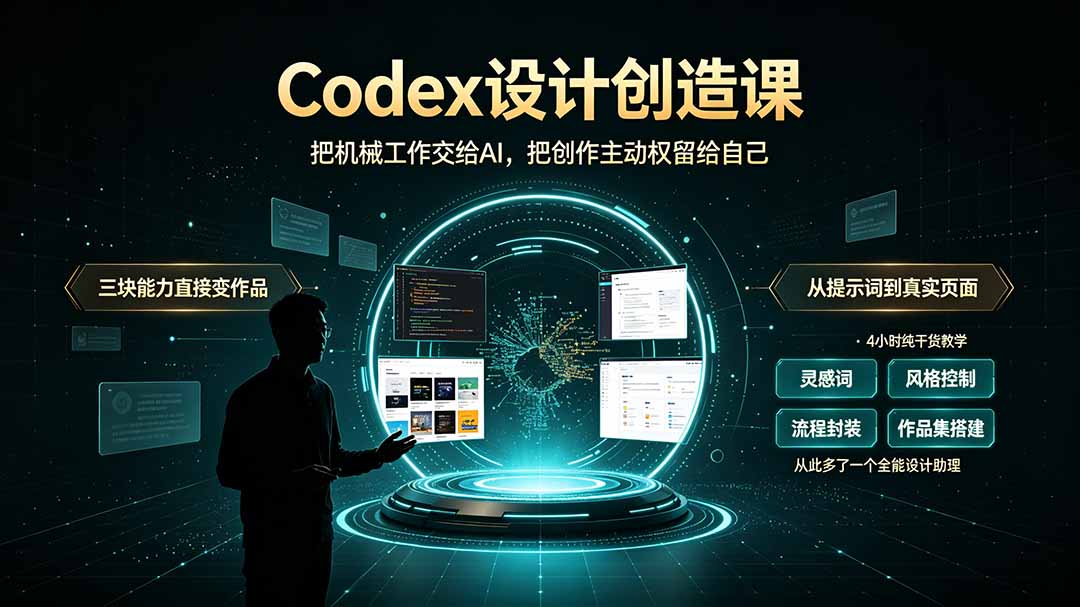 (19362期)Codex设计创造课-2期,小白也能掌握的Codex设计创造技巧,把机械工作交给AI,把创作主动权留给自己-小二项目网