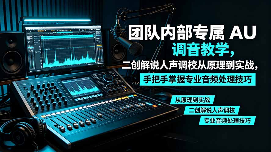 (19517期)某大佬团队内部专属 AU 调音教学,二创解说人声调校从原理到实战,手把手掌握专业音频处理技巧-小二项目网