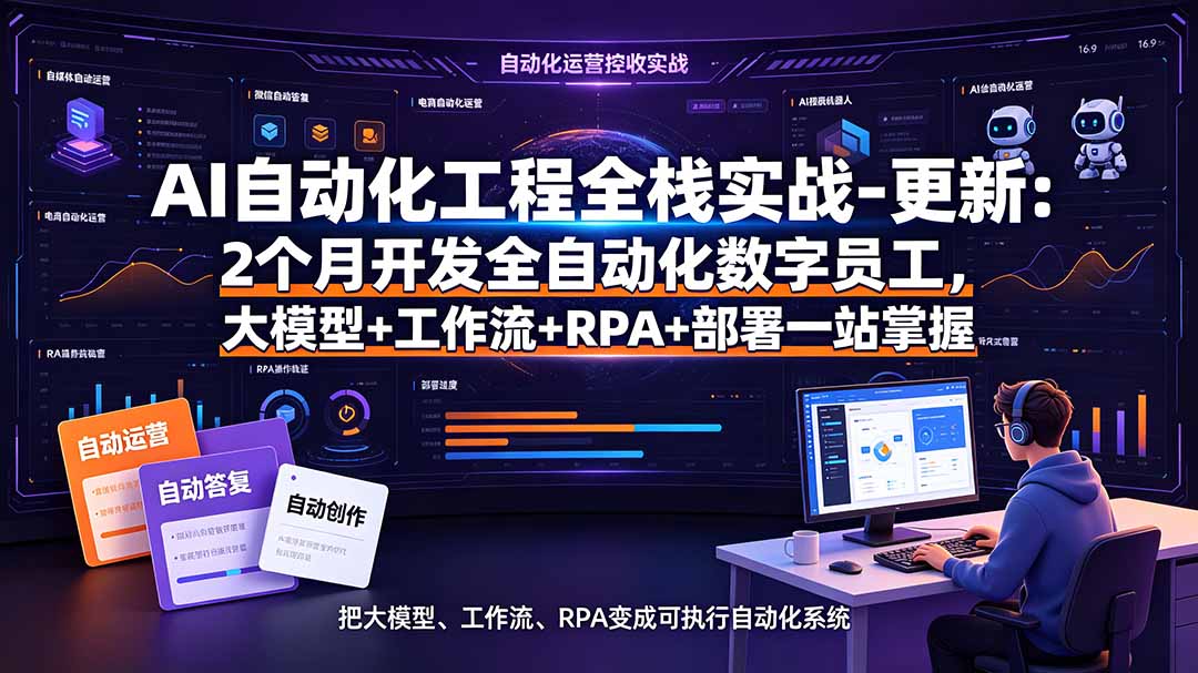 （19279期）AI自动化工程全栈实战-更新：2个月开发全自动化数字员工，大模型+工作流+RPA+部署一站式掌握-小二项目网