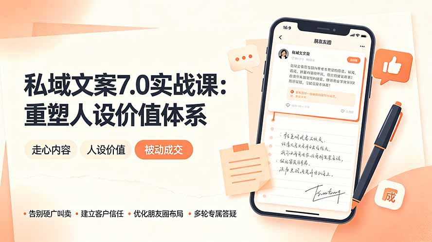 （19313期） 私域文案实战课7.0：重塑人设价值体系｜-告别硬广推销×走心内容×自我价值塑造，实现被动成交-小二项目网