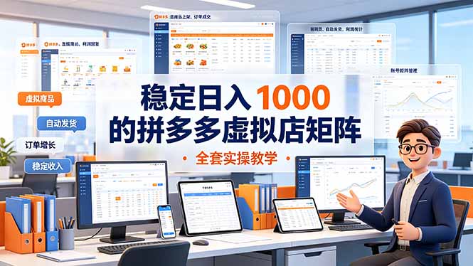 （19253期）稳定日入 1000 的拼多多虚拟店矩阵，全套实操教学-小二项目网