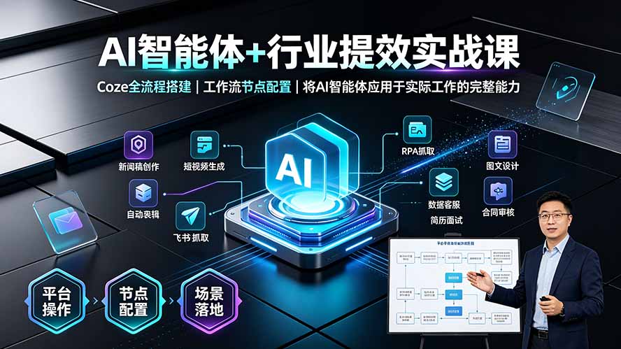 （19281期）AI智能体+行业提效实战课·Coze全流程搭建｜工作流节点配置｜将AI智能体应用于实际工作的完整能力-小二项目网