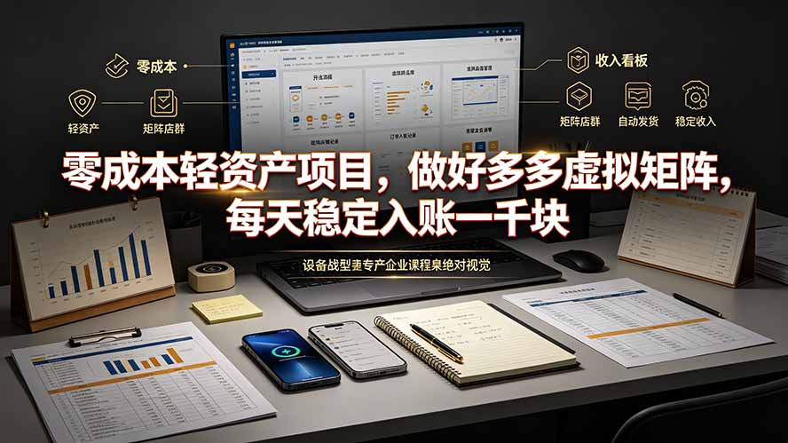 （19522期）零成本轻资产项目，做好多多虚拟矩阵，每天稳定入账一千块-小二项目网