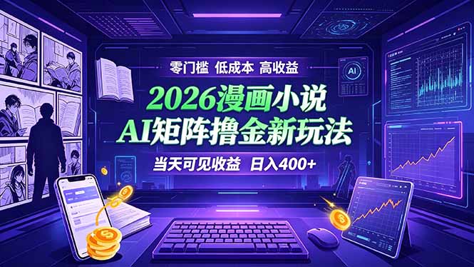 (19219期)爆款小说漫画大阅读 ai矩阵操作 当天可见收益 日入400+ 零门槛 高收益-小二项目网