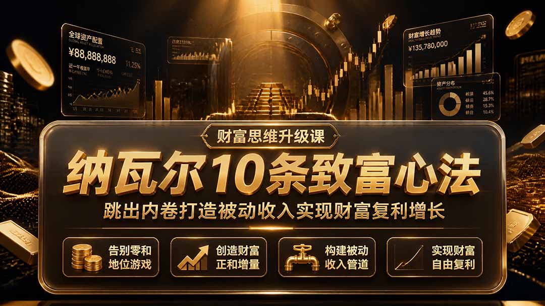 （19628期）付费文章：纳瓦尔10条致富心法，跳出内卷打造被动收入实现财富复利增长-小二项目网