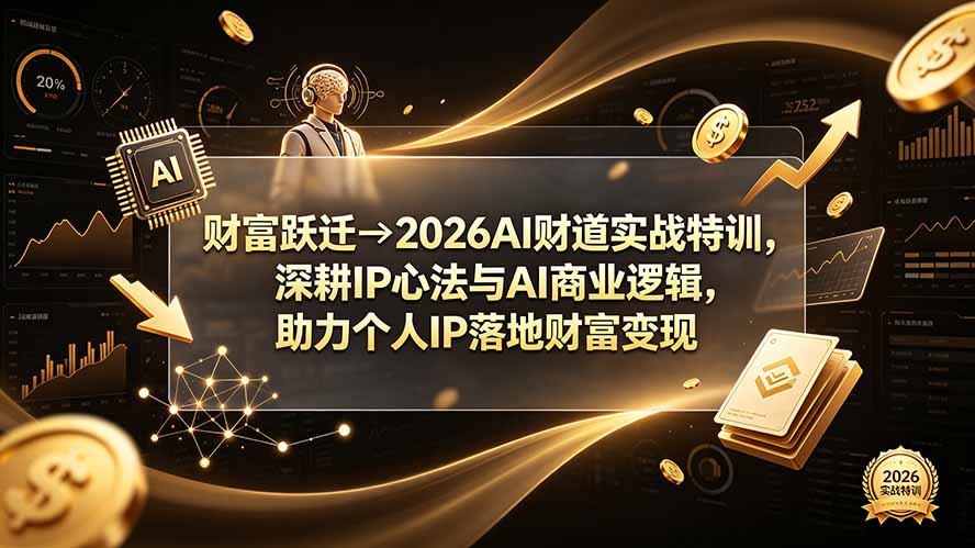 （19547期）财富跃迁→2026AI财道实战特训，深耕IP心法与AI商业逻辑，助力个人IP落地财富变现-小二项目网