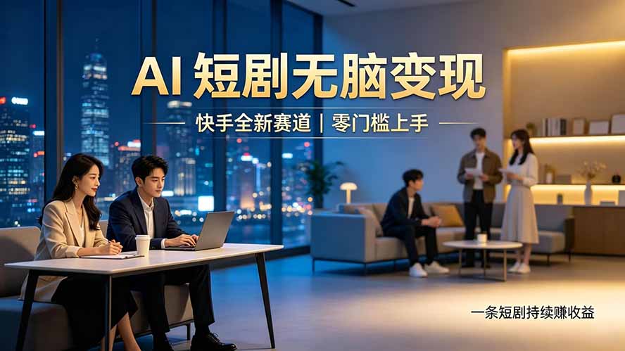 （19577期）别乱找副业了，快手 AI 短剧零门槛长久被动增收-小二项目网