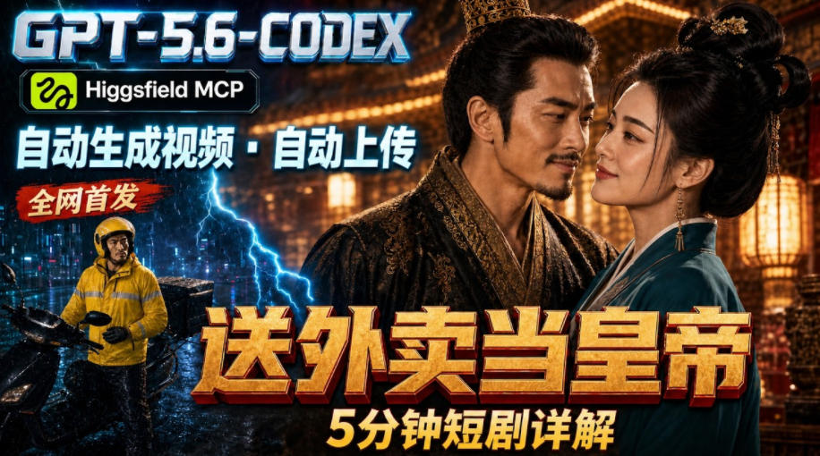 GPT-5.6 Codex+Higgsfield MCP：一条指令生成5分钟短剧并自动上传YouTube（油管）-小二项目网
