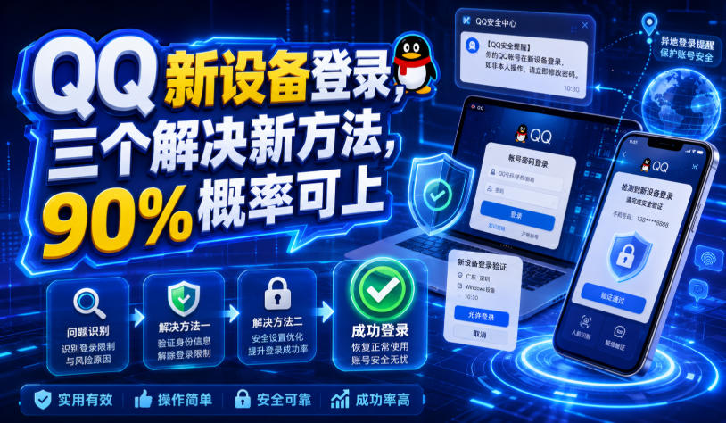 QQ新设备登录，三个解决新方法，90%概率可上-小二项目网