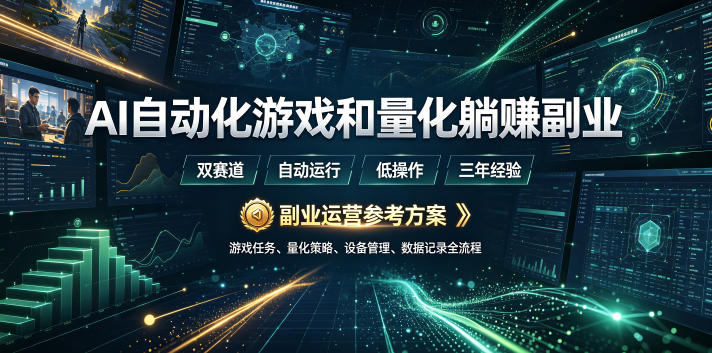（19388期）AI全自动游戏和量化躺赚副业：日入几百，稳定运行三年的项目！-小二项目网