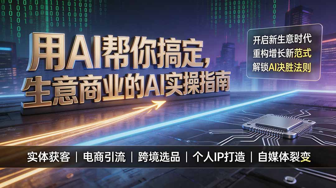 （19608期）用AI帮你搞定，生意商业的AI实操指南，开启新生意时代，重构增长新范式，解锁AI时代决胜法则-小二项目网