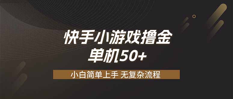 （19594期）快手小游戏撸金 单机日赚 50，零基础可做，支持单人矩阵放大-小二项目网