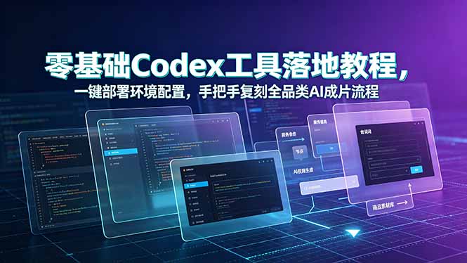 （19152期）零基础Codex工具落地教程，一键部署环境配置，手把手复刻全品类AI成片流程-小二项目网