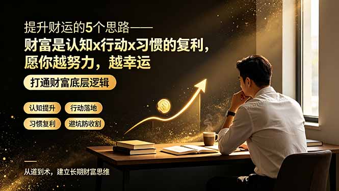 （19233期）付费文章：提升财运的5个思路——财富是认知x行动x习惯的复利，愿你越努力，越幸运-小二项目网