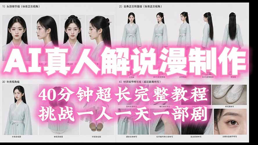 （19508期）2026AI真人解说漫剧制作40分钟超长完整教程：自动批量化制作，挑战一人一天一部剧！-小二项目网