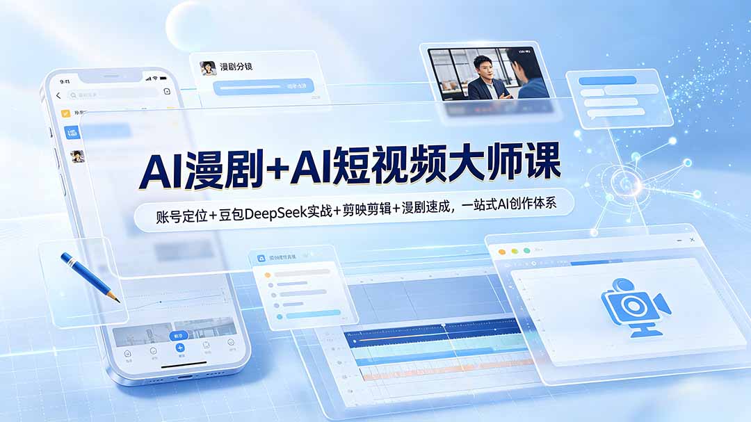(19147期)AI漫剧+AI短视频大师课:账号定位+豆包DeepSeek实战+剪映剪辑+漫剧速成,一站式AI创作体系-小二项目网