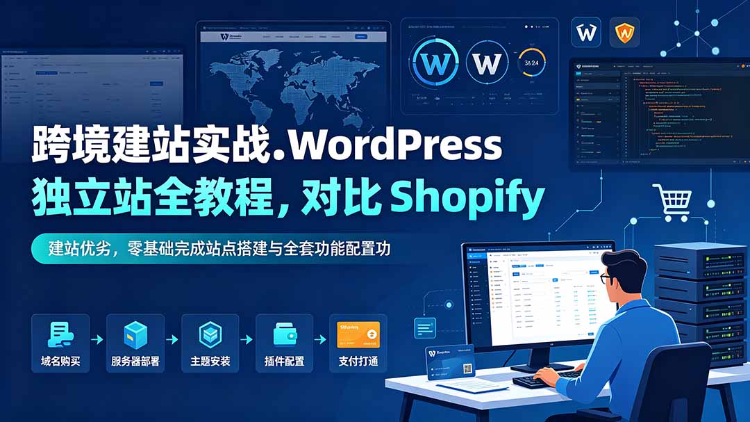（19546期）跨境建站实战：WordPress 独立站全教程，对比 Shopify 建站优劣，零基础完成站点搭建与全套功能配置-小二项目网