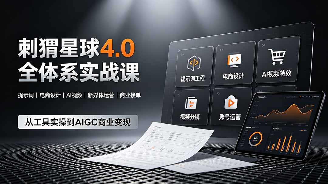 （19224期）刺猬星球4.0全体系实战课，覆盖提示词工程、电商设计、AI视频特效与新媒体运营，一站式掌握AIGC商业核心技能-小二项目网