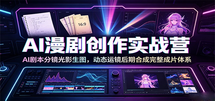AI漫剧创作实战营：AI剧本分镜光影生图，动态运镜后期合成完整成片体系-小二项目网