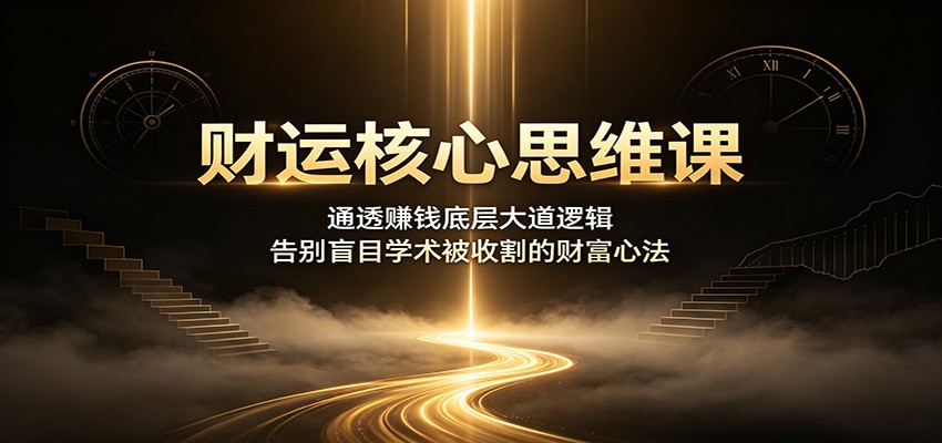 财运核心思维课：通透赚钱底层大道逻辑，告别盲目学术被收割的财富心法-小二项目网