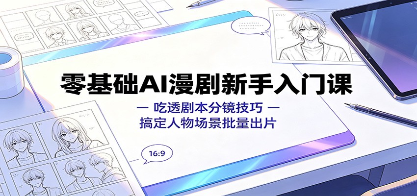 零基础AI漫剧新手入门课：吃透剧本分镜技巧，搞定人物场景批量出片-小二项目网