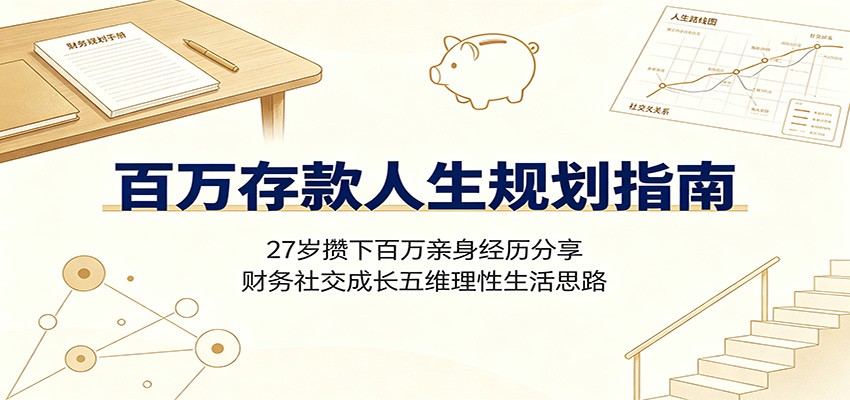 百万存款人生规划指南：27岁攒下百万亲身经历分享，财务社交成长五维理性生活思路-小二项目网