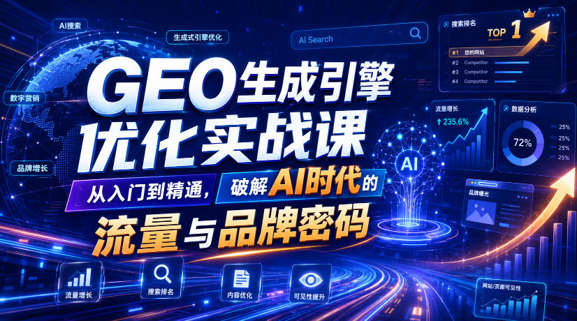 GEO生成引擎优化实战课，从入门到精通，破解AI时代的流量与品牌密码-小二项目网