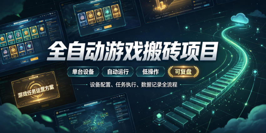 实现全自动游戏搬砖躺賺，每日稳定收益千元，近几年最稳，一台设备就能做！【揭秘】-小二项目网
