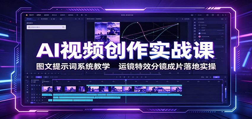 AI视频创作实战课：图文提示词系统教学，运镜特效分镜成片落地实操-小二项目网