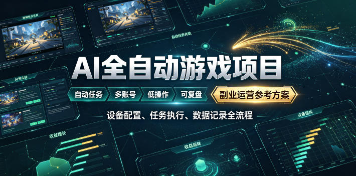 AI全自动游戏躺賺副业：日入几百，稳定运行三年的项目！【揭秘】-小二项目网