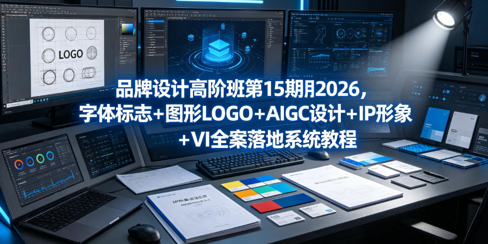 品牌设计高阶班第15期2026，字体标志＋图形LOGO＋AIGC设计＋IP形象＋VI全案落地系统教程-小二项目网