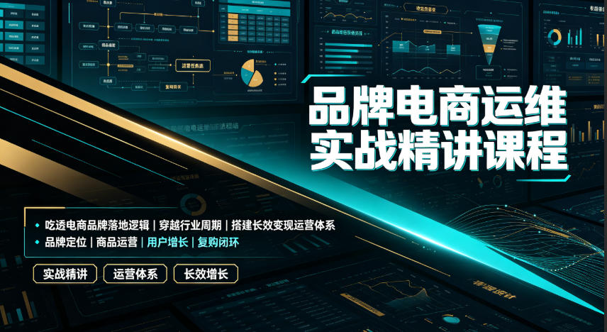 品牌电商运维实战精讲课程｜吃透电商品牌落地逻辑、穿越行业周期、搭建长效变现运营体系-小二项目网