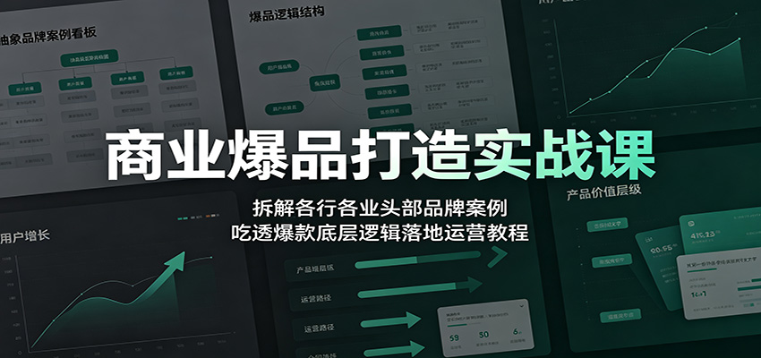商业爆品打造实战课：拆解各行各业头部品牌案例，吃透爆款底层逻辑落地运营教程-小二项目网