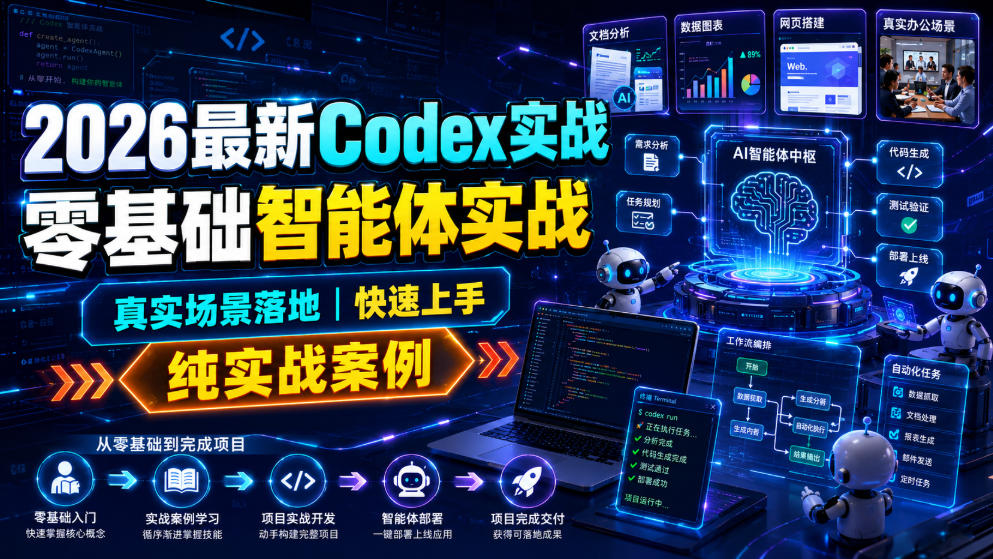 2026最新Codex实战零基础智能体实战，真实场景落地，快速上手，纯实战案例-小二项目网