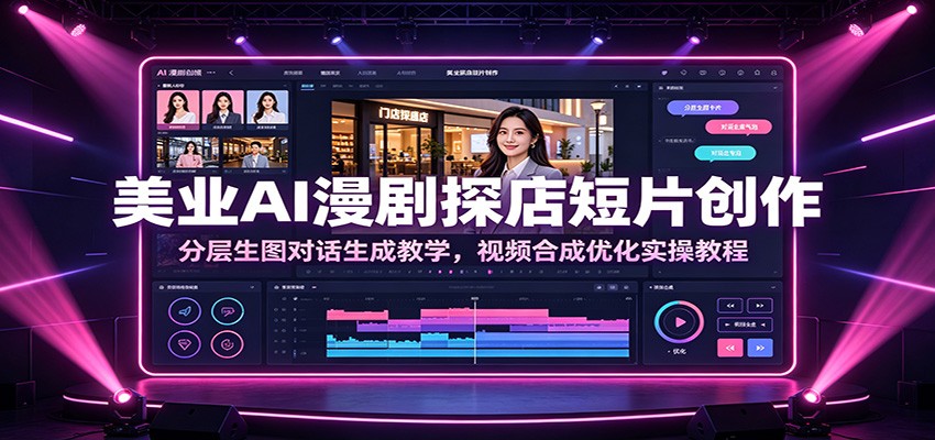 美业AI漫剧探店短片创作：分层生图对话生成教学，视频合成优化实操教程-小二项目网